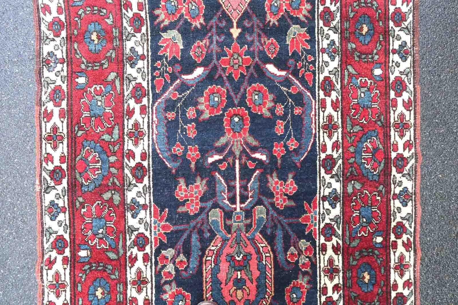 Hand-Knotted Handmade Antique North-West Style Runner, 1900s, 1P127 For Sale