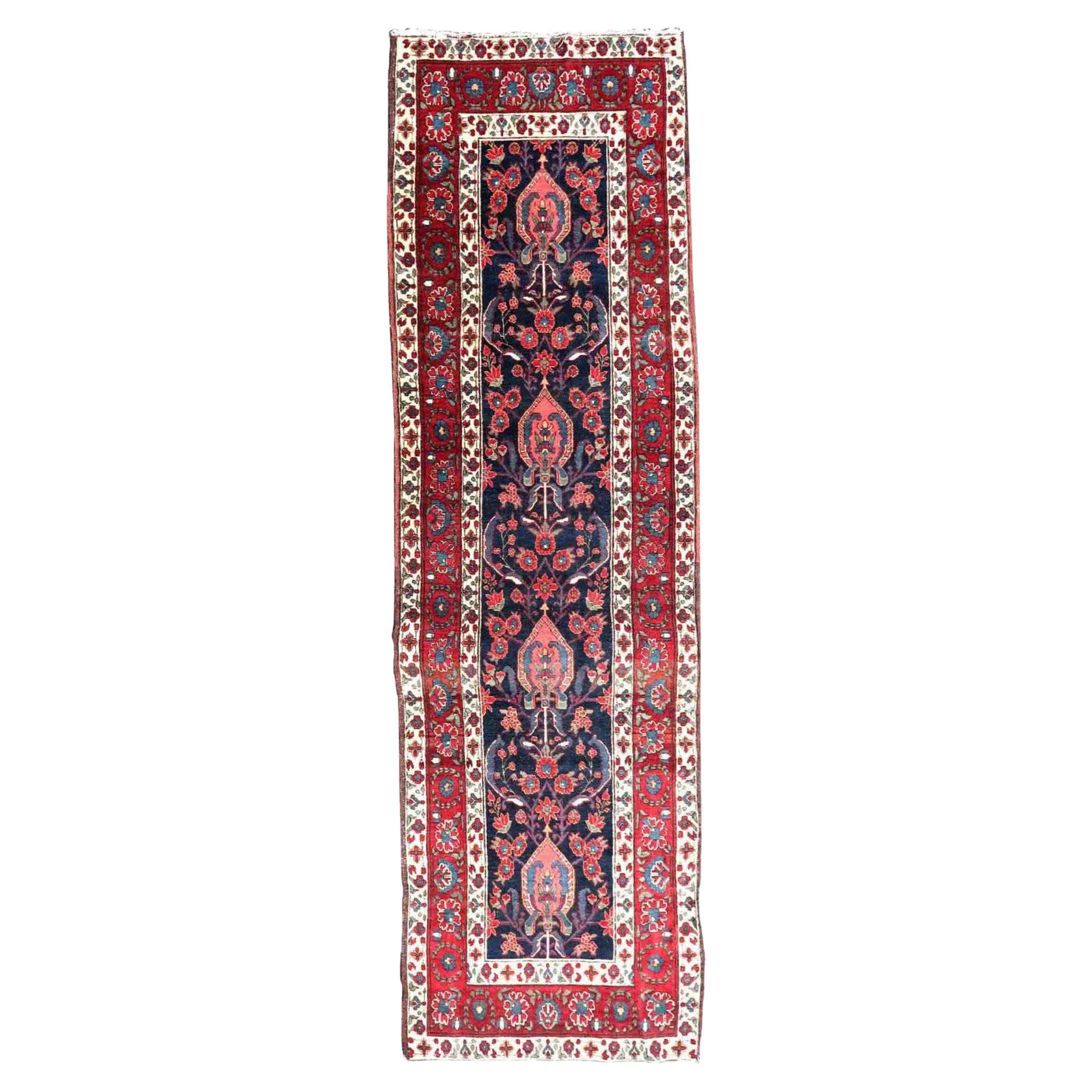 Handmade Antique North-West Style Runner, 1900s, 1P127 For Sale