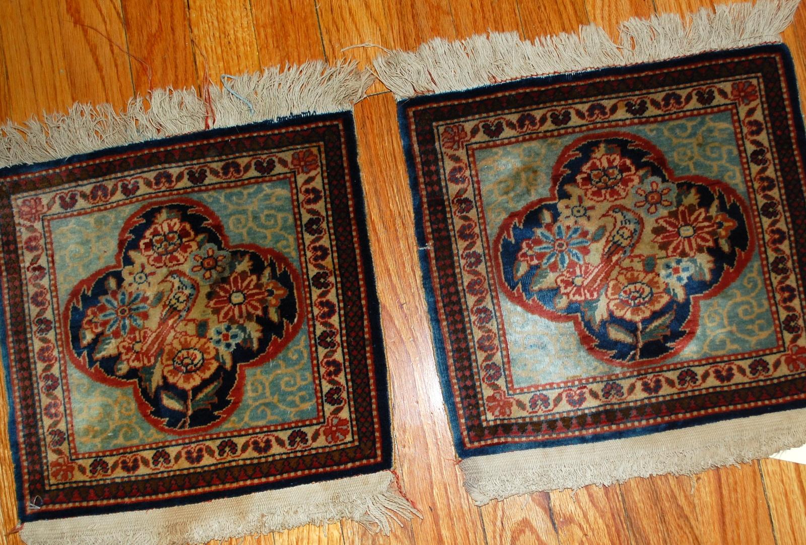 Handmade Antique Pair of Dabir Kashan Style Rugs, 1B488 4