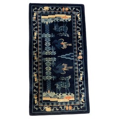 Tappeto antico cinese di Pechino fatto a mano 1,8' x 3,6', 1900 - 1N46