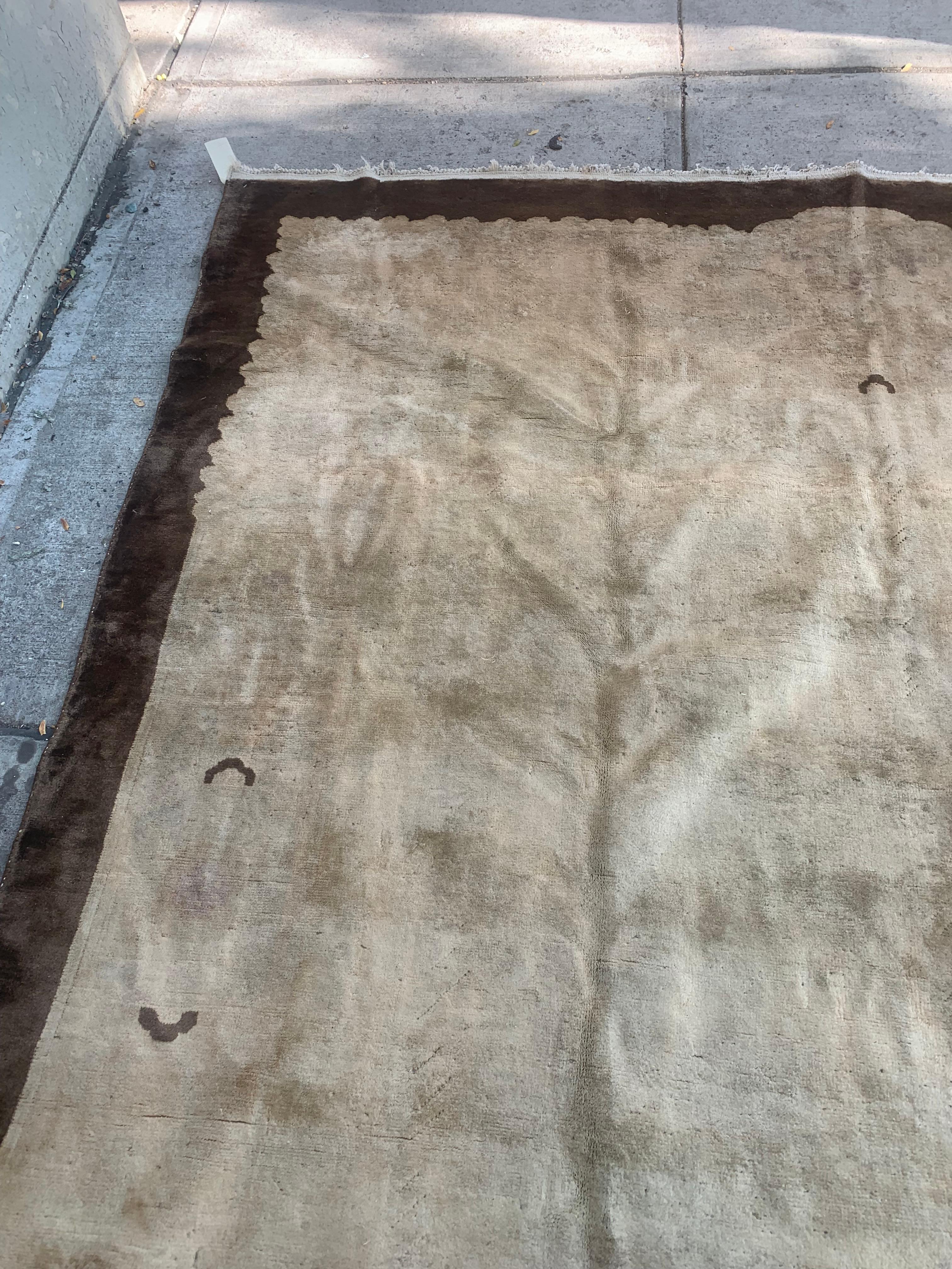 Tapis chinois pékinois ancien fait à la main 7,9' x 9,5' 1900 - 2B34 Bon état - En vente à Bordeaux, FR