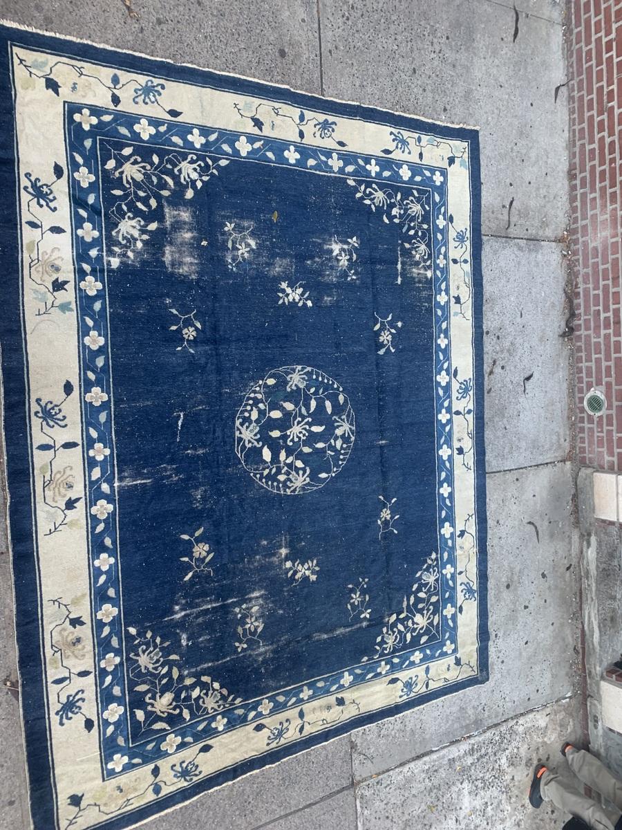 Tapis chinois ancien de Pékin fait main 9.2' x 12.4' 1900s - 2B46 en vente 3