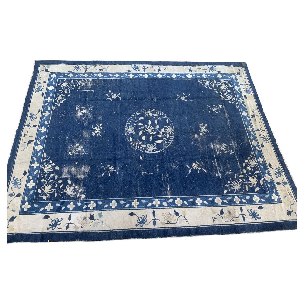Tapis chinois ancien de Pékin fait main 9.2' x 12.4' 1900s - 2B46