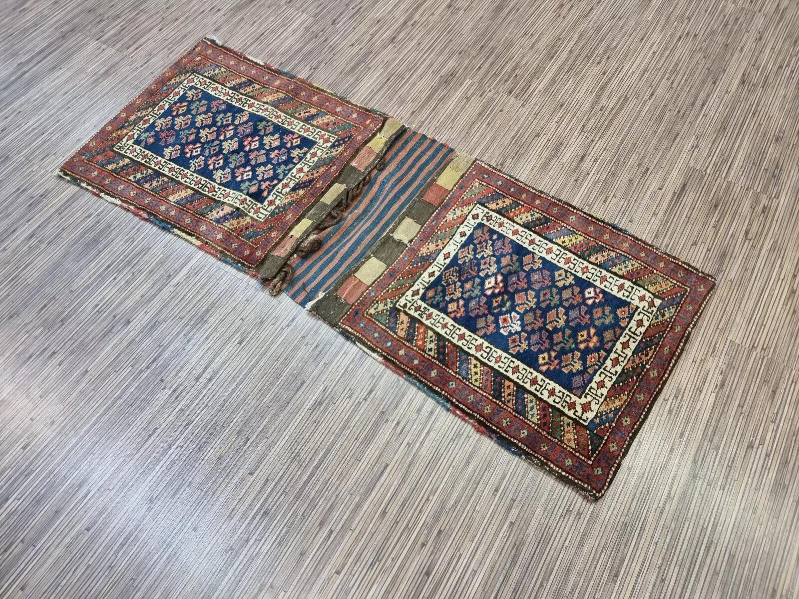 Sac de collection persan antique Afshar fait à la main 1,7' x 4,5' 1900s - 1D148 en vente 1