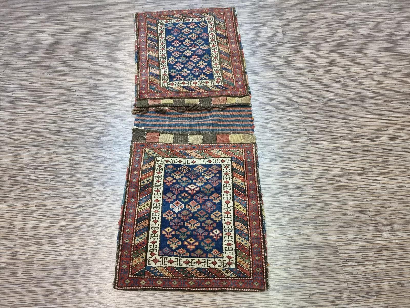 Sac de collection persan antique Afshar fait à la main 1,7' x 4,5' 1900s - 1D148 en vente 2