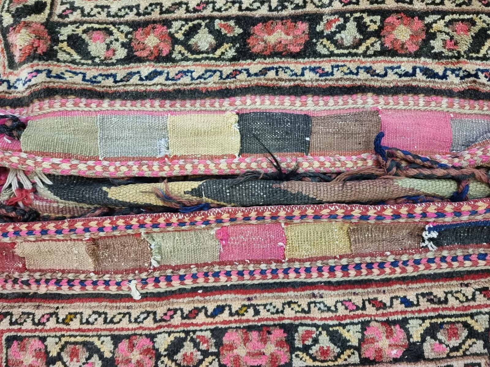 Sac de collection persan antique Afshar fait à la main 2,2' x 4,5' 1900s - 1D147 Bon état - En vente à Bordeaux, FR