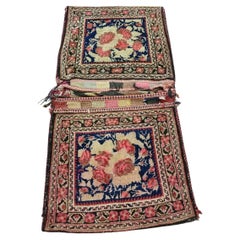 Borsa da sella antica da collezione persiana Afshar fatta a mano 2,2' x 4,5' del 1900 - 1D147