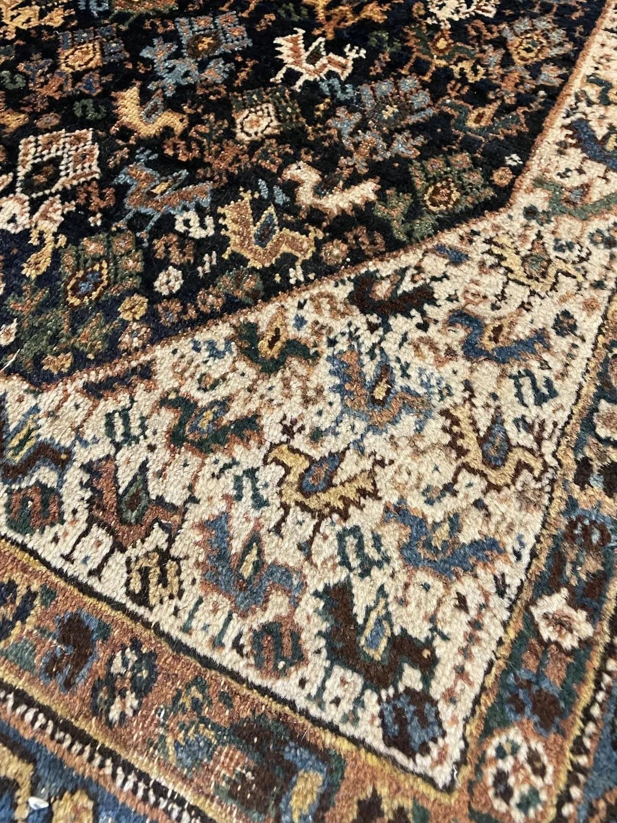 Tissé à la main Tapis persan ancien Afshar fait à la main 4,9' x 6', 1900s - 1N42 en vente