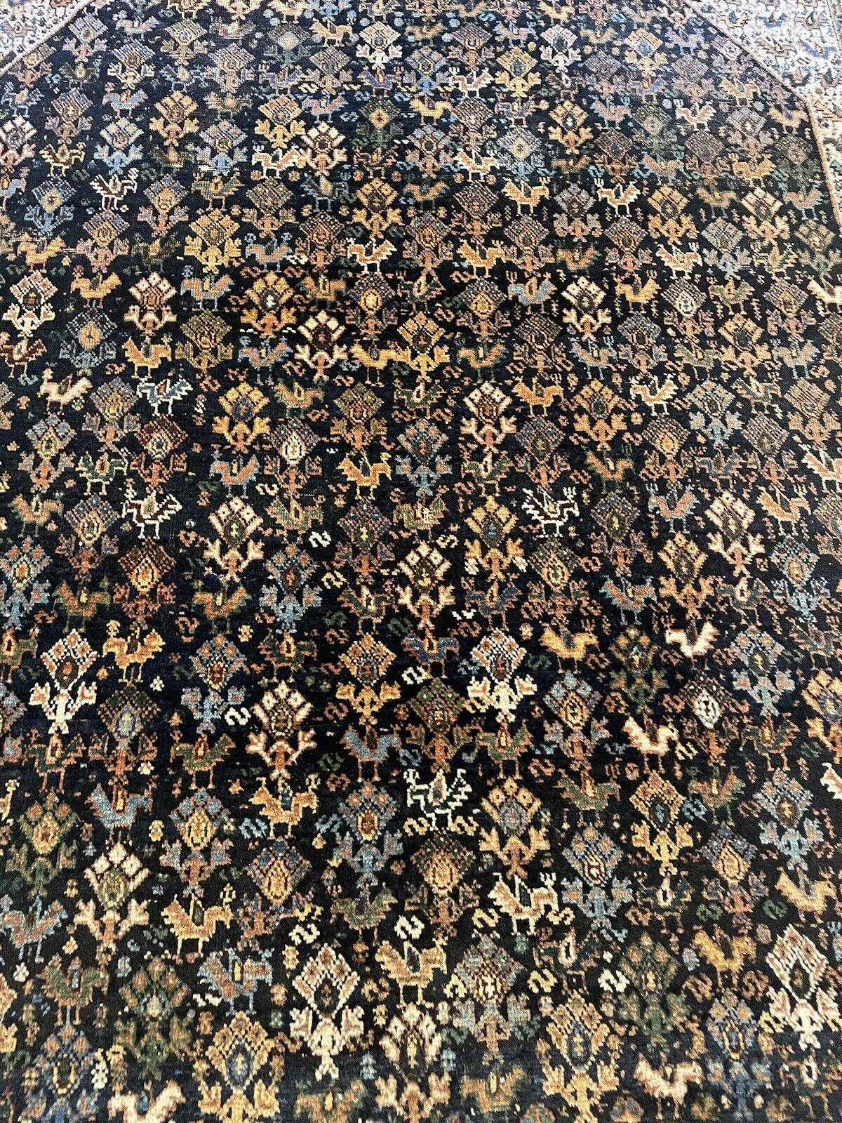 Laine Tapis persan ancien Afshar fait à la main 4,9' x 6', 1900s - 1N42 en vente
