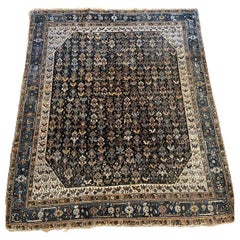 Tappeto antico persiano Afshar fatto a mano 4,9' x 6', 1900 - 1N42