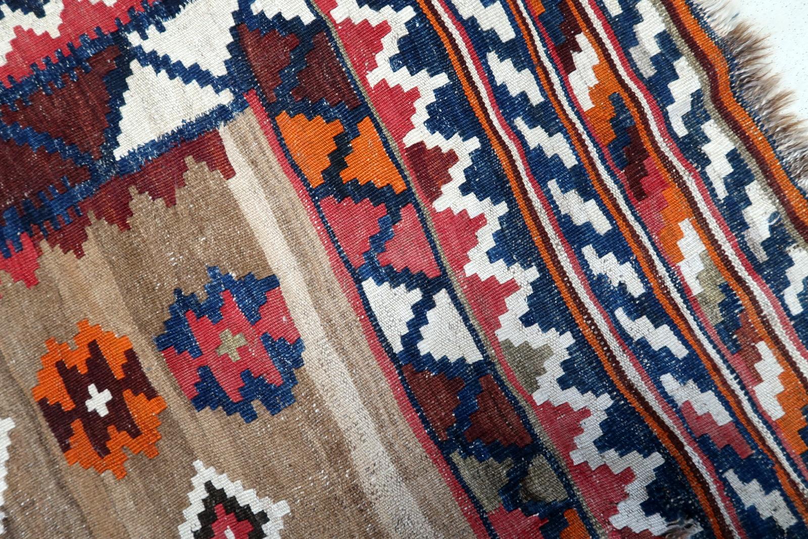 Handgefertigter antiker persischer Ardabil-Kelim-Teppich 4,5' x 6,5', 1930er Jahre - 1C1146 im Angebot 5