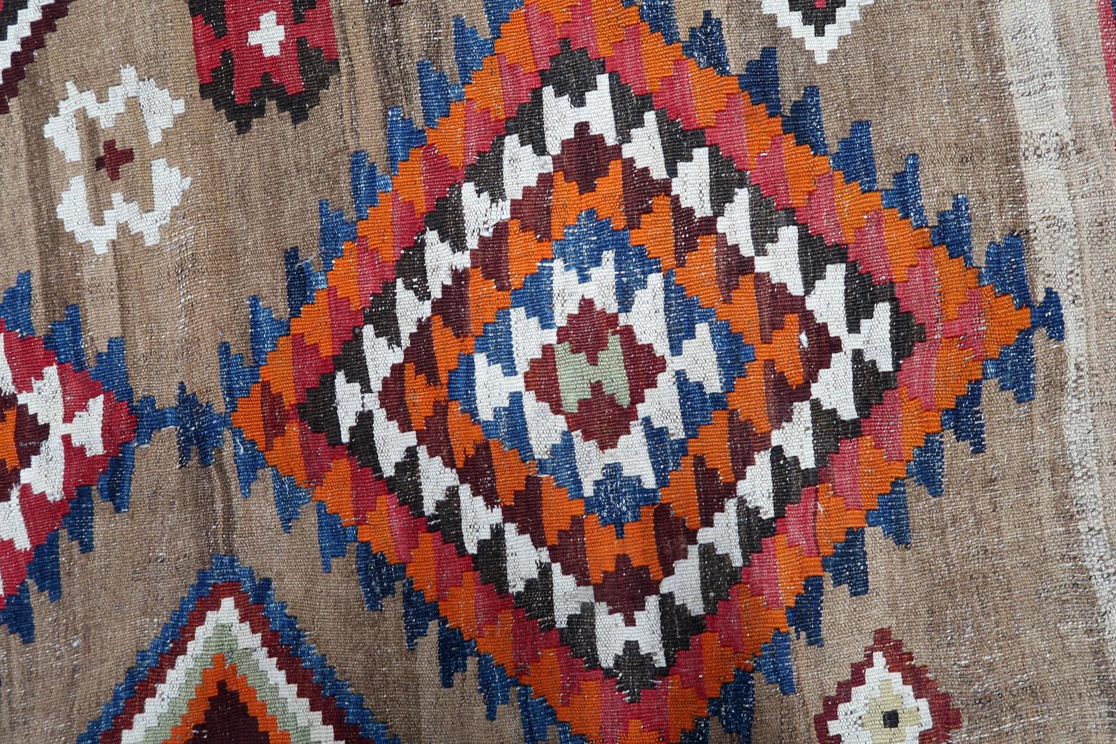 Handgefertigter antiker persischer Ardabil-Kelim-Teppich 4,5' x 6,5', 1930er Jahre - 1C1146 im Angebot 2