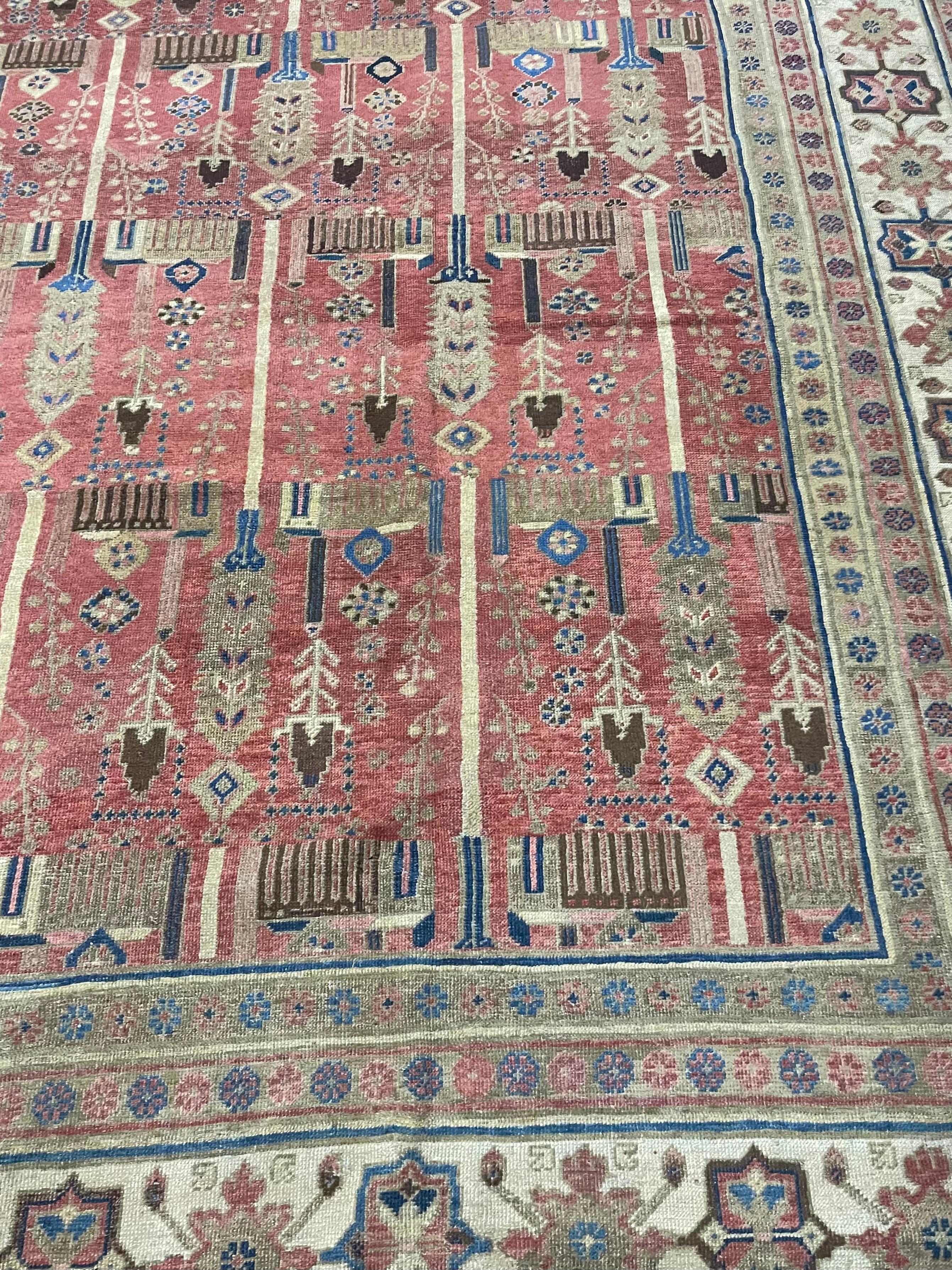 Hand-Knotted Handmade Antique Persian Bakhshaish Rug 12.2' x 15.8', 1880s - 1B21 For Sale