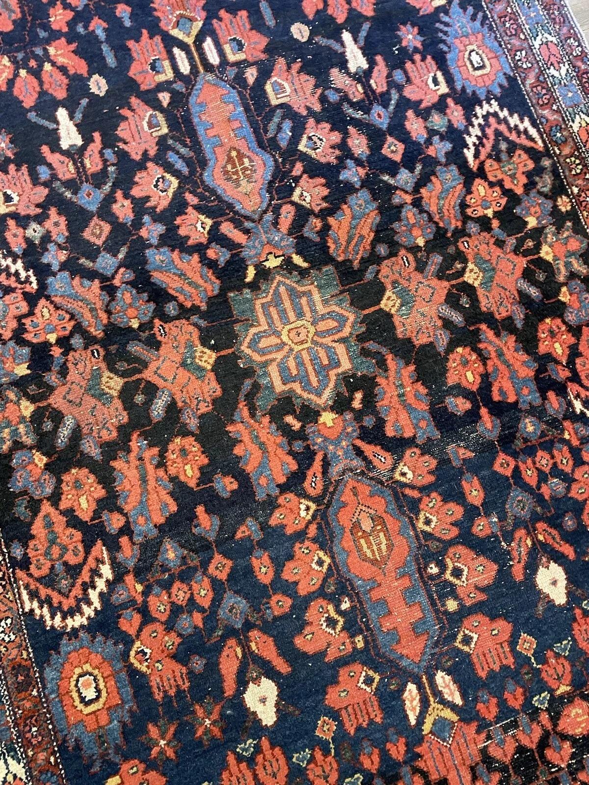 Laine Tapis persan Bakhtiari ancien fait à la main 4,4' x 6,4, années 1920 - 1N38 en vente