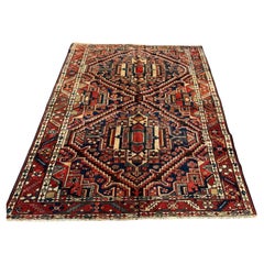 Tapis ancien persan Bakhtiari fait main 5' x 6.4', 1920 - 2B99