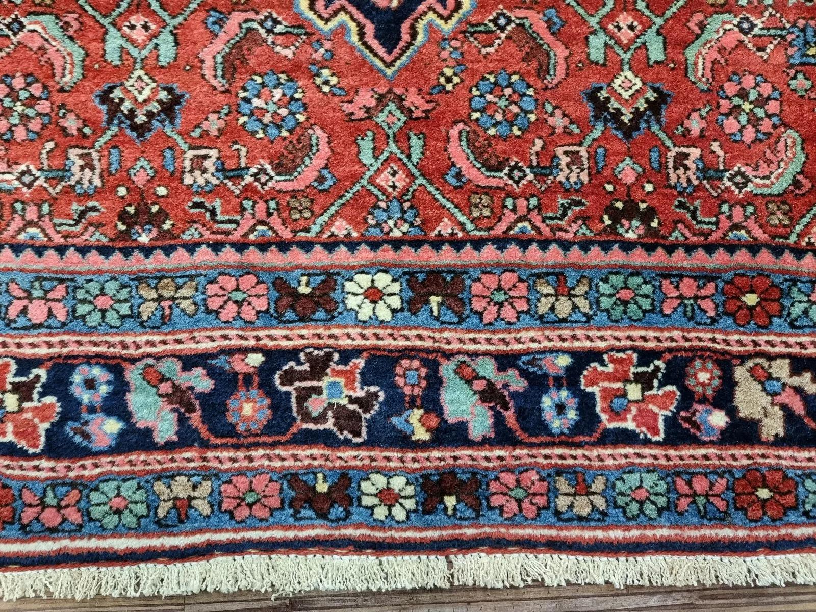 Hand-Knotted Handmade Antique Persian Bidjar Rug 3.5' x 5.2' 1910s - 1D178 For Sale