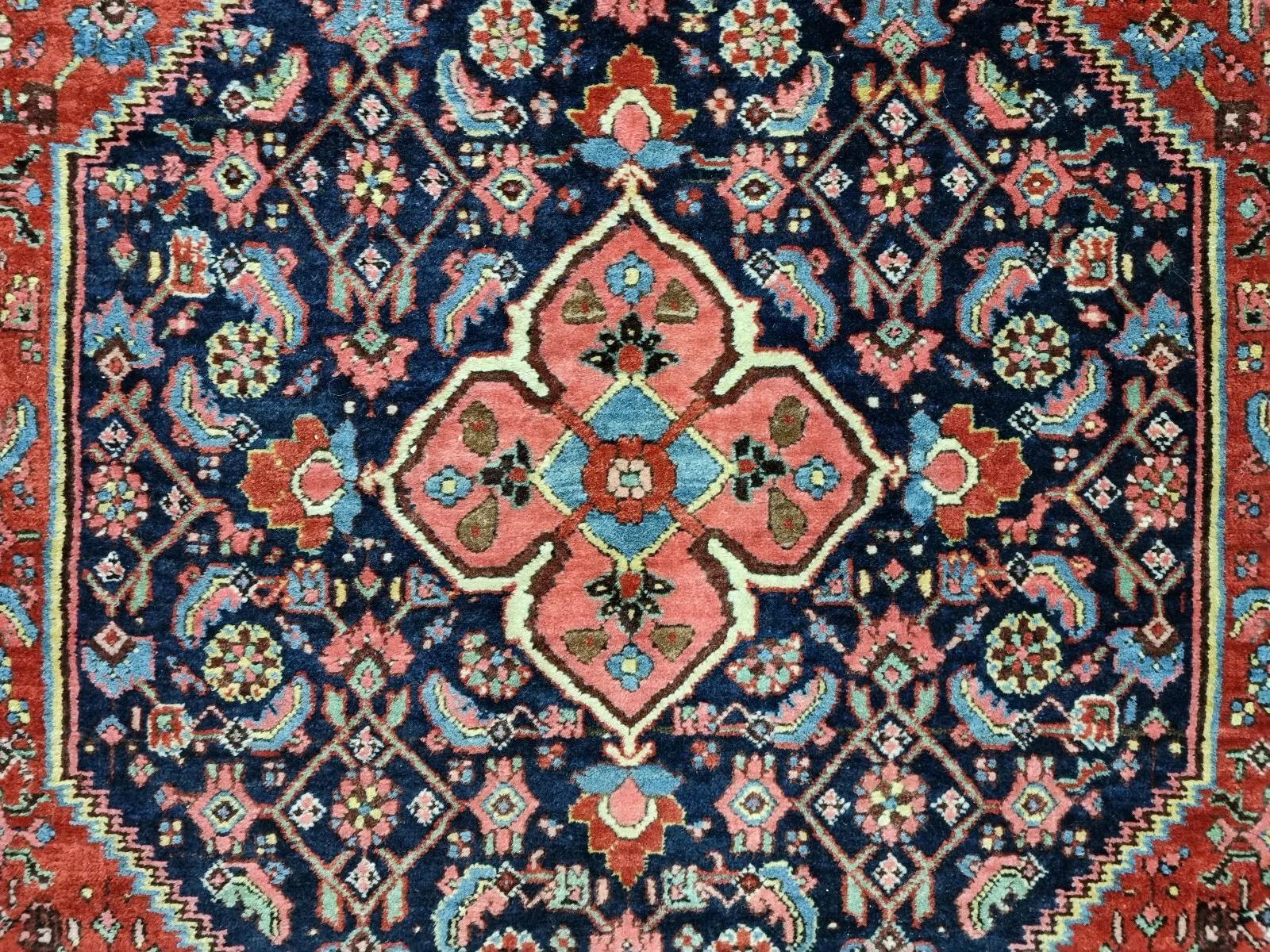 Early 20th Century Handmade Antique Persian Bidjar Rug 3.5' x 5.2' 1910s - 1D178 For Sale