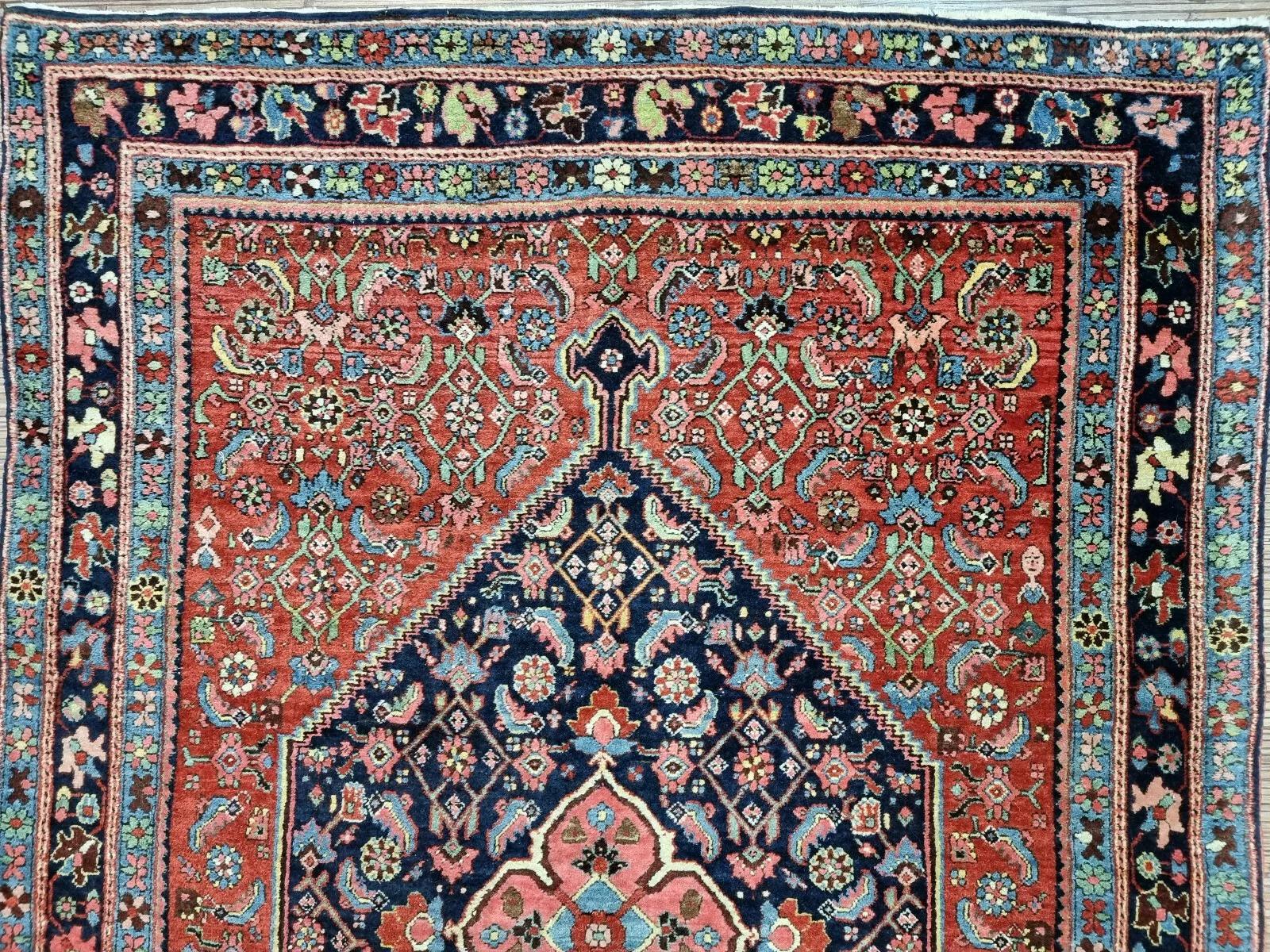 Wool Handmade Antique Persian Bidjar Rug 3.5' x 5.2' 1910s - 1D178 For Sale