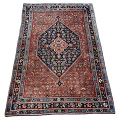 Handmade Antique Persian Bidjar Rug 3.5' x 5.2' 1910s - 1D178