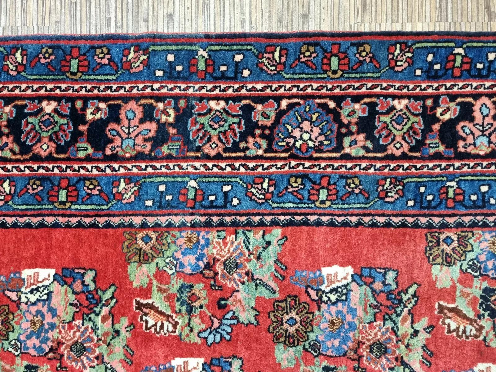 Tapis persan Bidjar ancien fait à la main 4.3' x 6,9' 1900s - 1D179 en vente 5