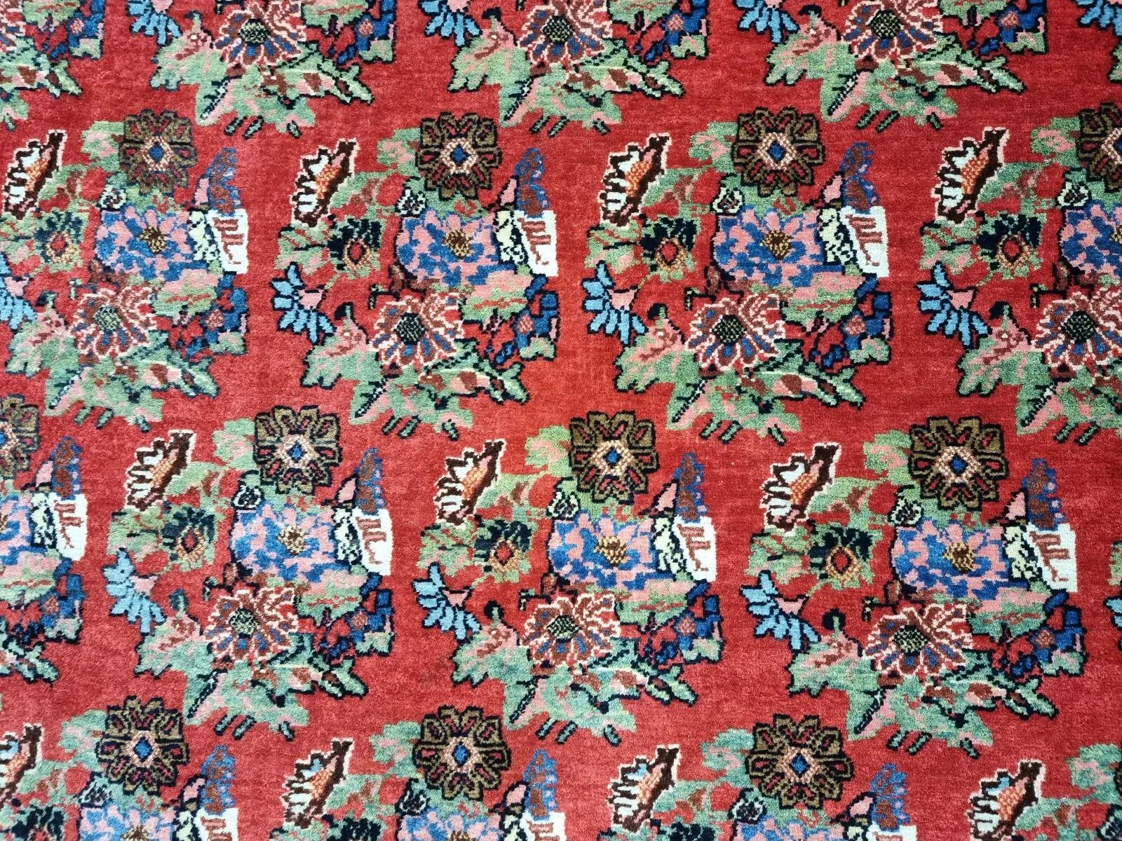 Début du 20ème siècle Tapis persan Bidjar ancien fait à la main 4.3' x 6,9' 1900s - 1D179 en vente