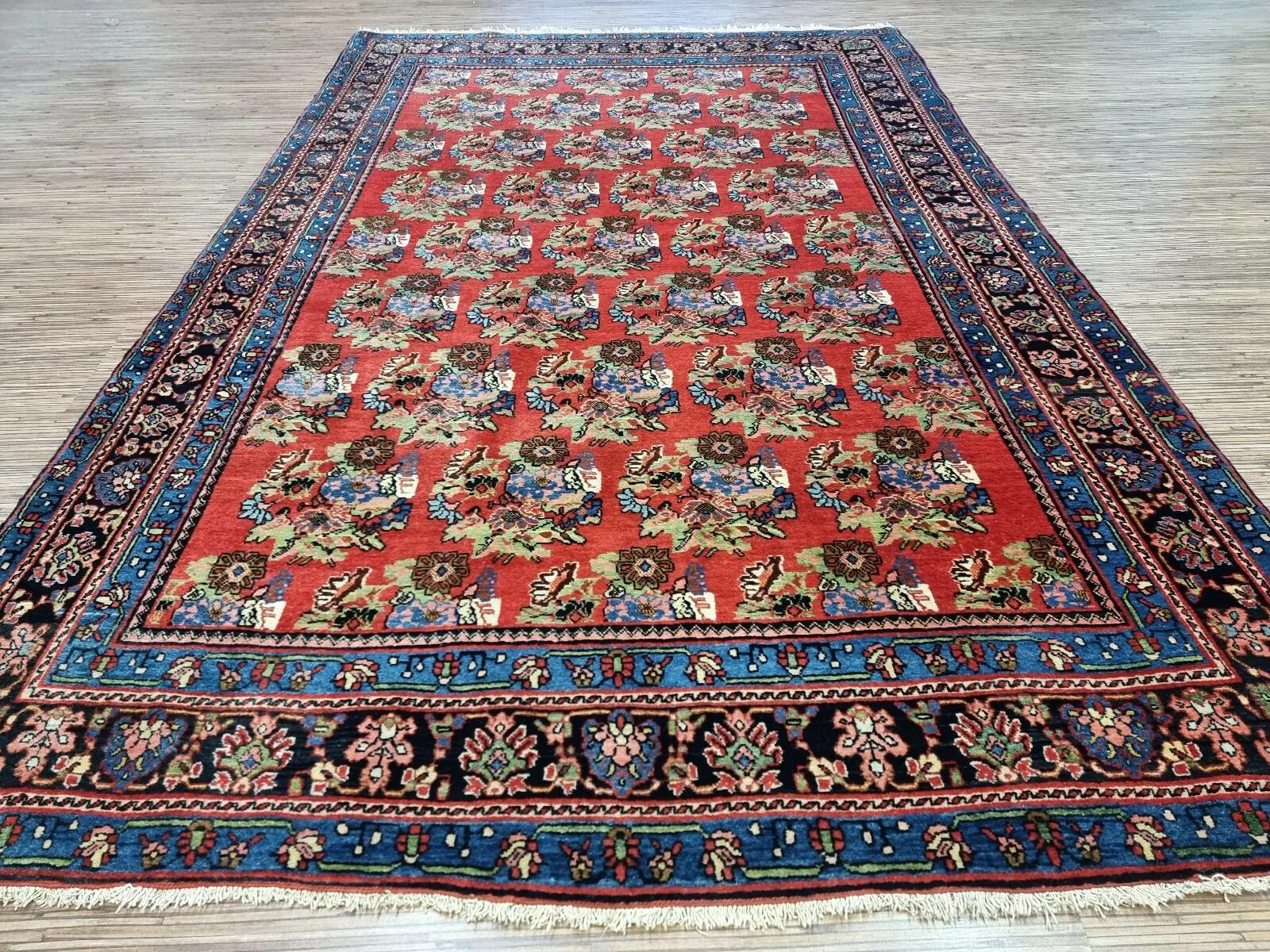 Tapis persan Bidjar ancien fait à la main 4.3' x 6,9' 1900s - 1D179 en vente 2