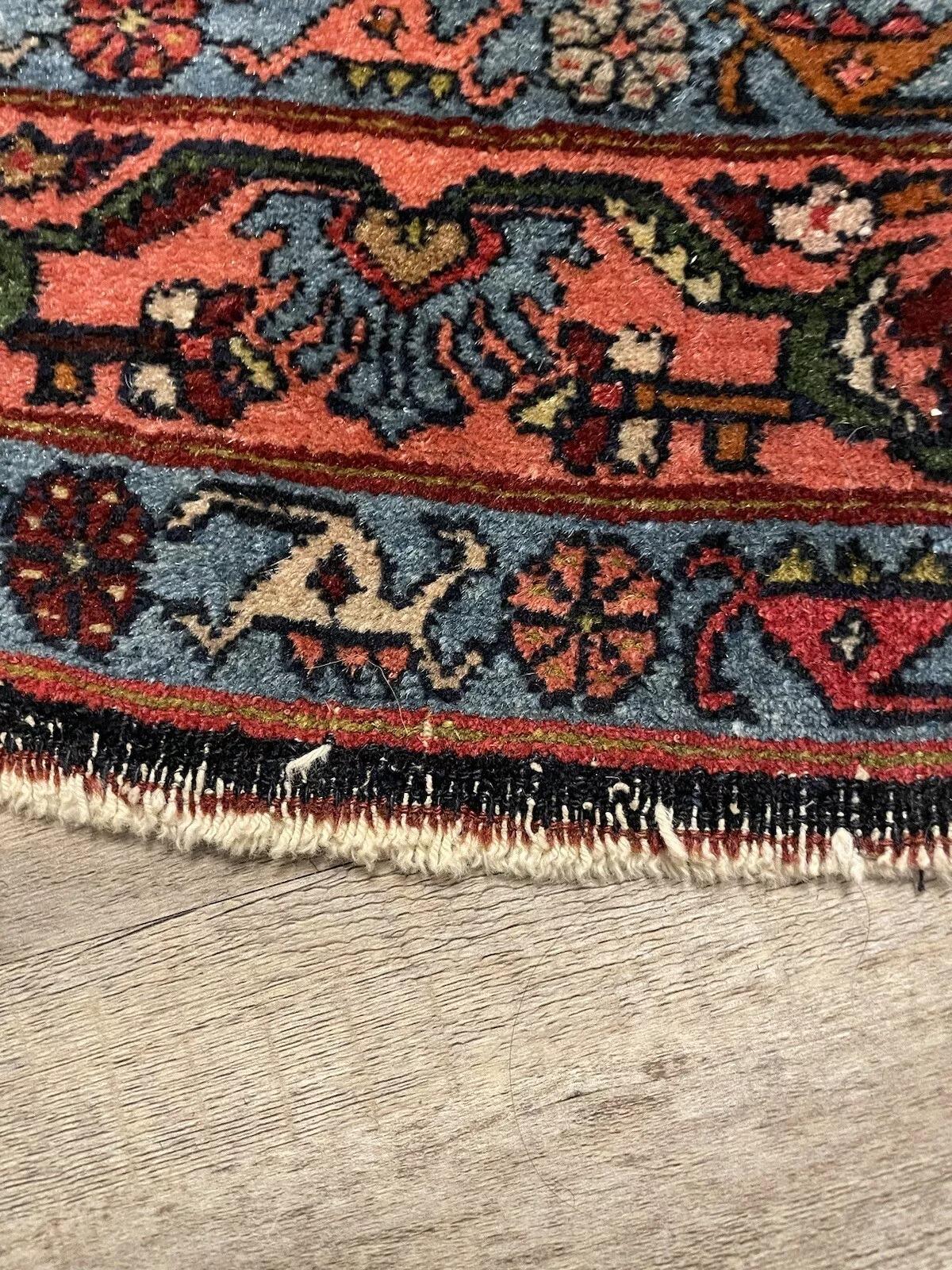 Tapis persan Bidjar ancien fait à la main 4,6' x 7,3, années 1920 - 1N39 en vente 5