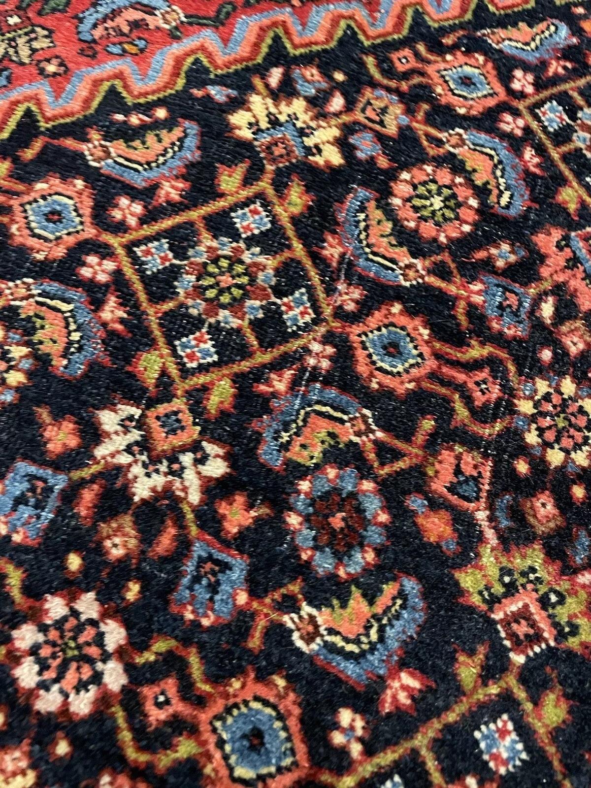 Tapis persan Bidjar ancien fait à la main 4,6' x 7,3, années 1920 - 1N39 Bon état - En vente à Bordeaux, FR