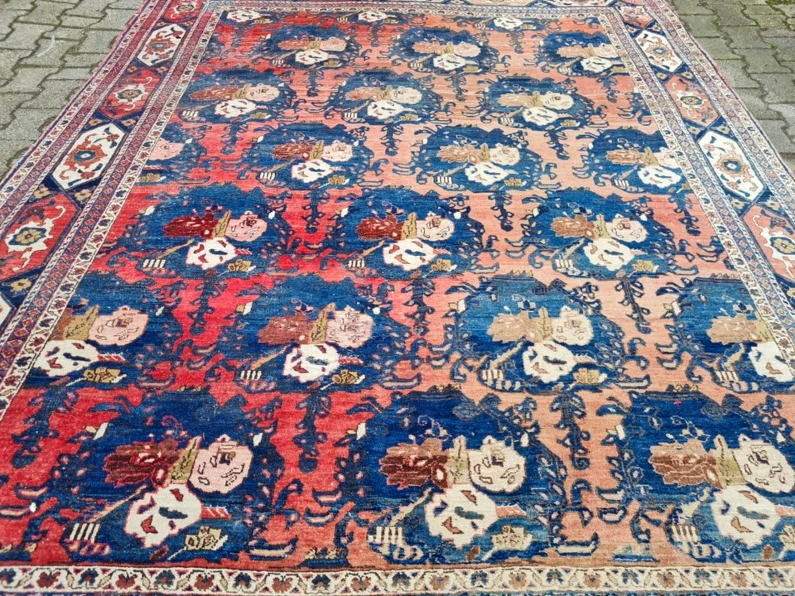 Handgefertigter antiker persischer Bidjar-Teppich 7,6' x 9,6' 1920er Jahre - 2K66 (Französisch) im Angebot