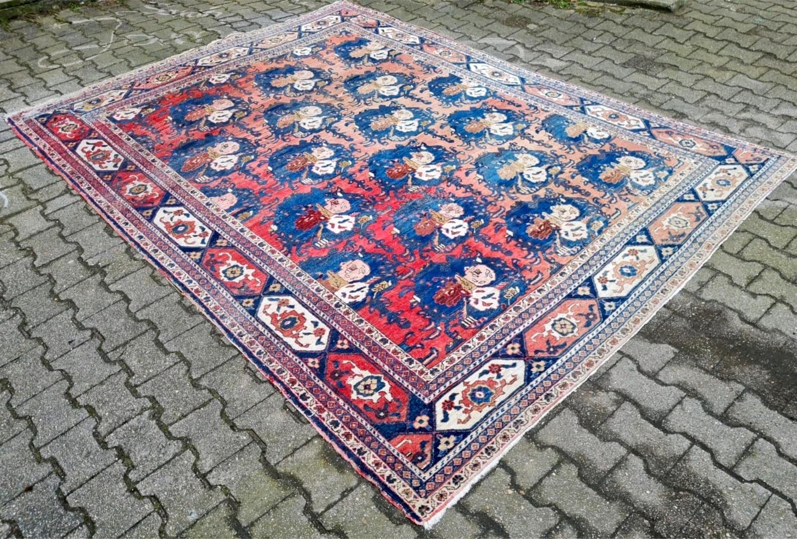 Handgefertigter antiker persischer Bidjar-Teppich 7,6' x 9,6' 1920er Jahre - 2K66 im Angebot 1