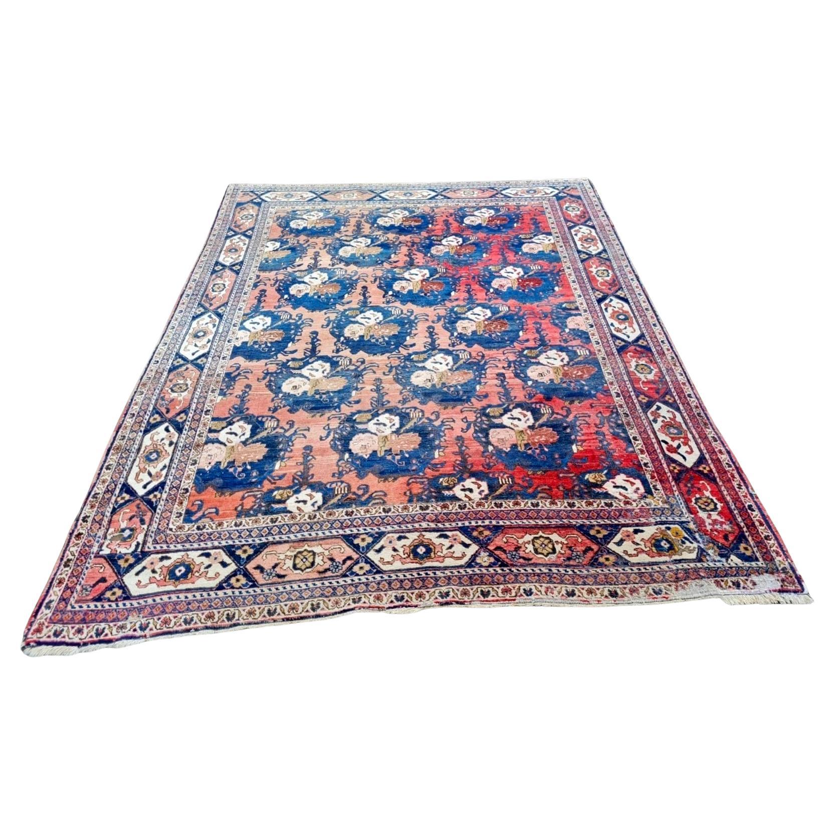 Alfombra Persa Antigua Bidjar Hecha a Mano 7.6' x 9.6' 1920s - 2K66