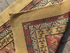 Handmade Antique Persian Camel Hair Rug 3.6' x 4.11', 1900s - 2B97