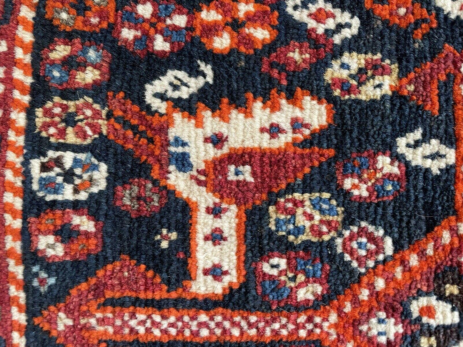Handgefertigte antike persische Sammlerstücke Gashkai Tasche 1,7' x 3,5', 1900er Jahre - 1N20 im Angebot 2