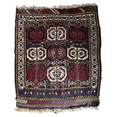 Handgefertigte antike persische Gashkai Bagface 2.2' x 2.7', 1880er Jahre - 1N22