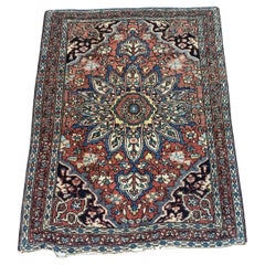 Alfombra persa Farahan antigua hecha a mano 1,8' x 2,3', década de 1880 - 1D140