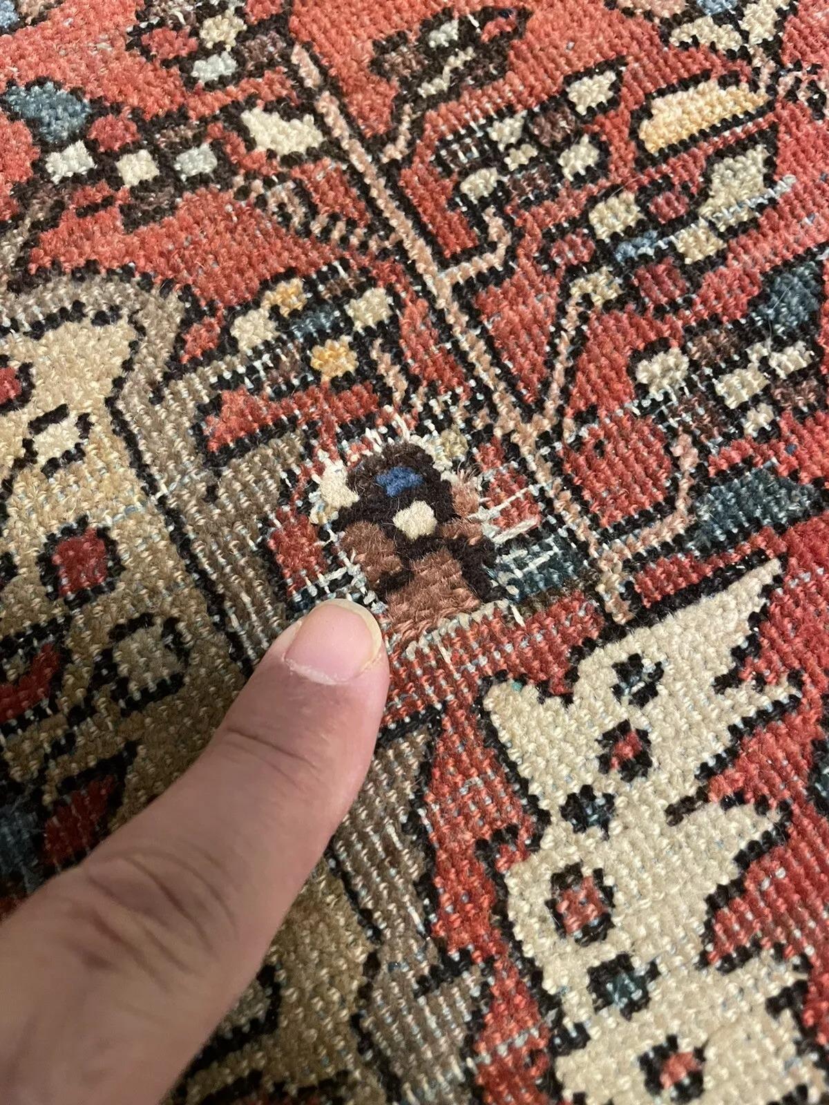 Tapis persan Farahan ancien fait à la main 4,1' x 6,7', 1870s - 1N47 Bon état - En vente à Bordeaux, FR