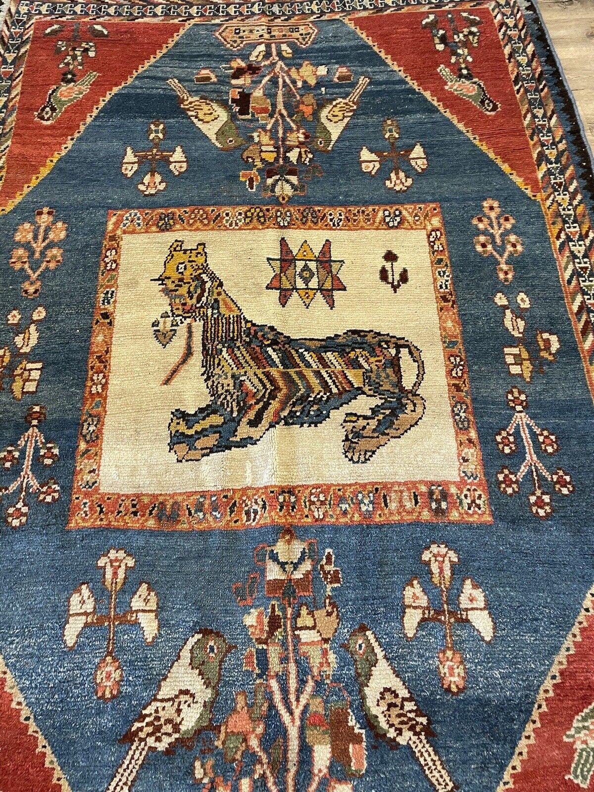 Tapis persan Gabbeh ancien fait à la main 4,9' x 7,2', 1910s - 1N41 en vente 6