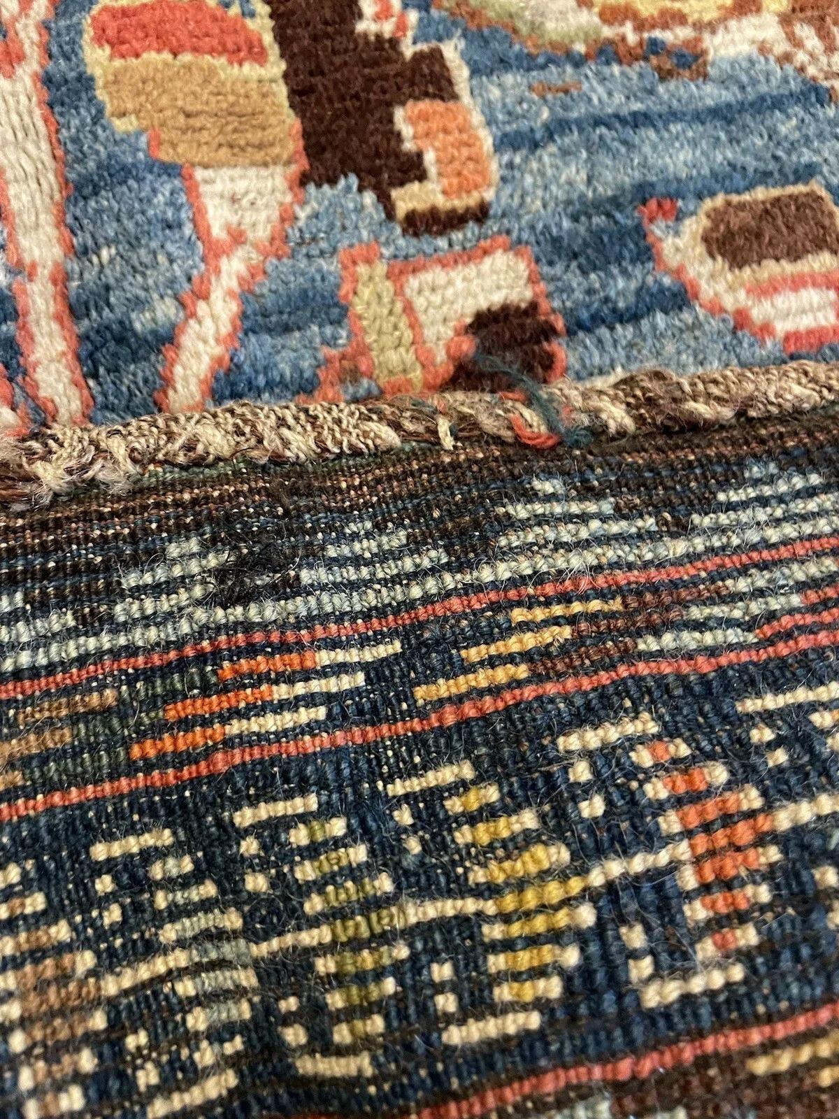 Début du 20ème siècle Tapis persan Gabbeh ancien fait à la main 4,9' x 7,2', 1910s - 1N41 en vente