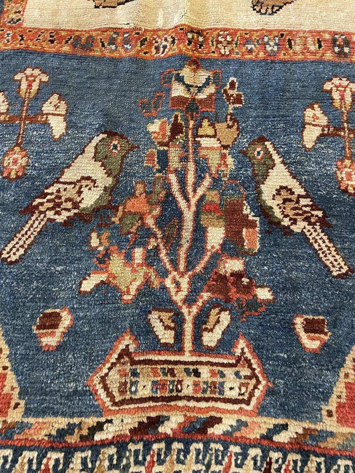 Tapis persan Gabbeh ancien fait à la main 4,9' x 7,2', 1910s - 1N41 en vente 2