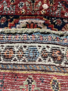 Handmade Antique Persian Gashkai Collectible Rug 1.2' x 1.9', 1880s - 1N64