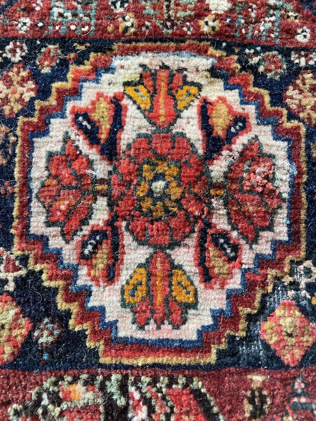 Fin du XIXe siècle Tapis persan ancien Gashkai de collection fait à la main 1,2' x 1.9', années 1880 - 1N64 en vente