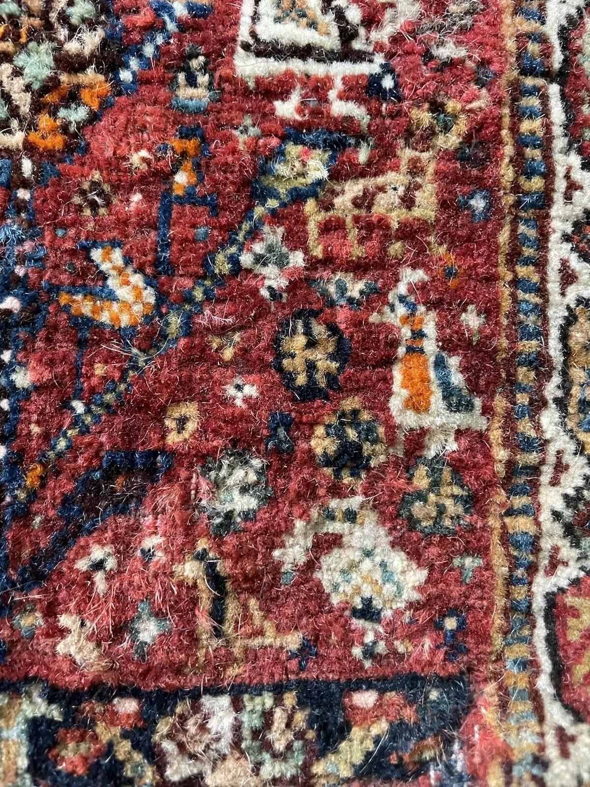 Laine Tapis persan ancien Gashkai de collection fait à la main 1,2' x 1.9', années 1880 - 1N64 en vente