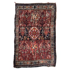 Tappeto antico da collezione persiano Gashkai fatto a mano 1,2' x 1,9', 1880 - 1N64