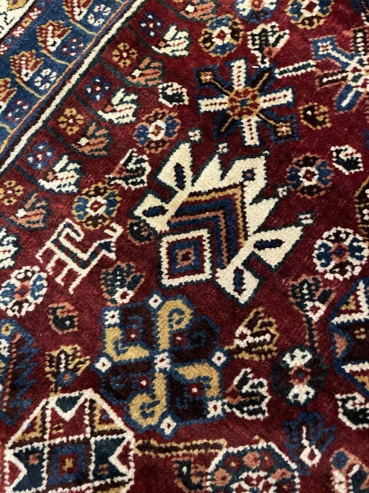 Lana Tappeto antico persiano Gashkai fatto a mano 5,1' x 8,9' 1930 - 1N84 in vendita