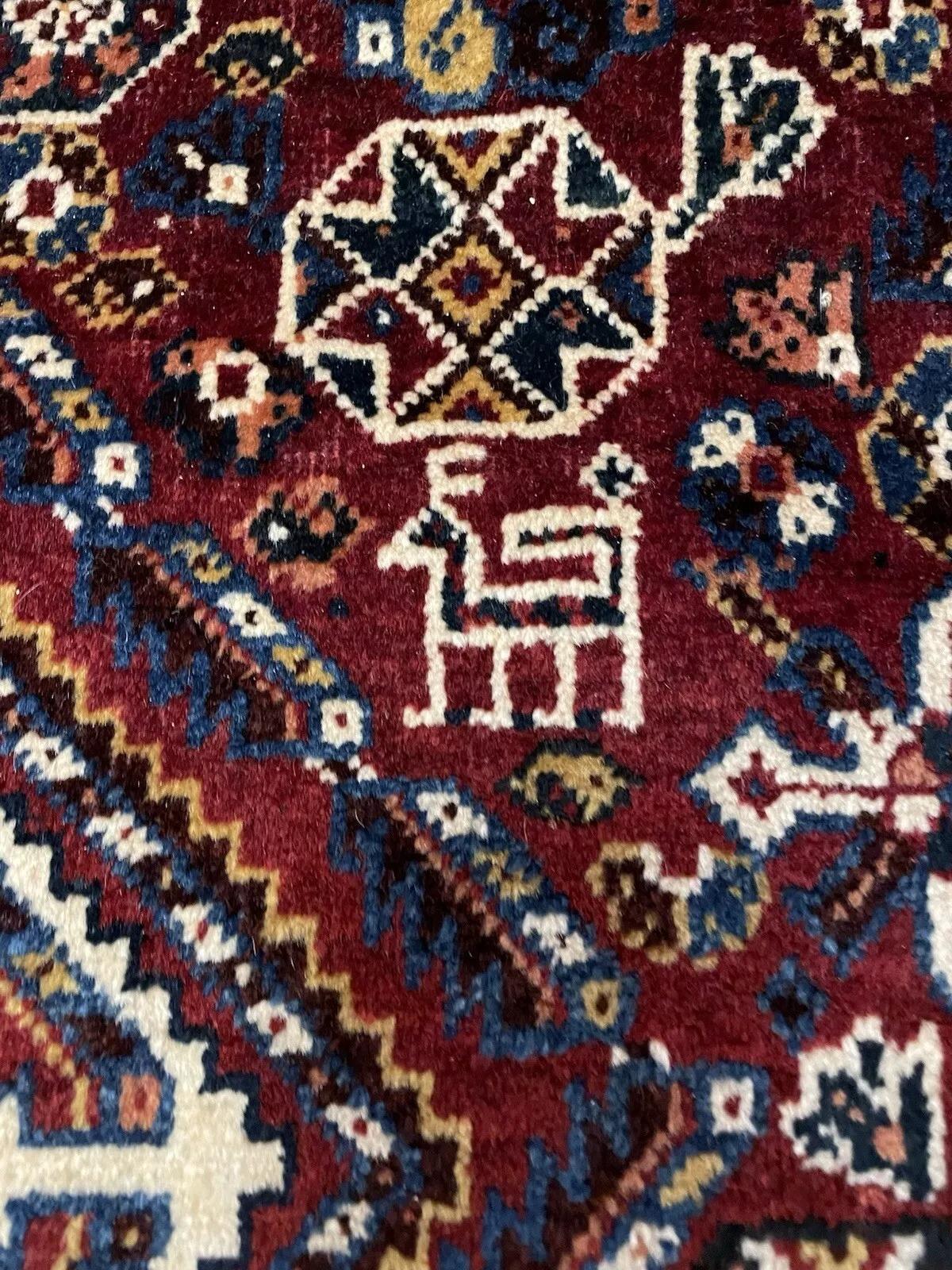 Tappeto antico persiano Gashkai fatto a mano 5,1' x 8,9' 1930 - 1N84 in vendita 1
