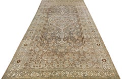 Handmade Antique Persian Hamadan Gallery Wool Rug in Blue