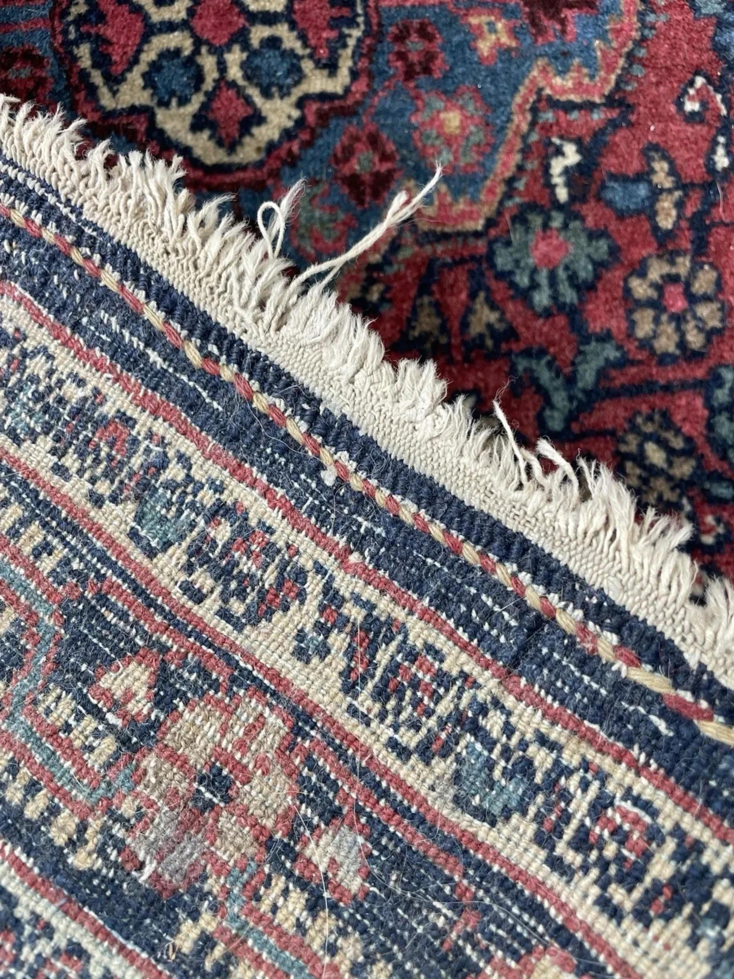 Laine Tapis Hamadan persan ancien fait main 1.9' x 2.4', 1920 - 1N118 en vente