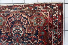 Handgefertigte antike persische Hamadan Teppich 1920er Jahre Distressed Wolle 4,3 x 6,5 ft -1C1274