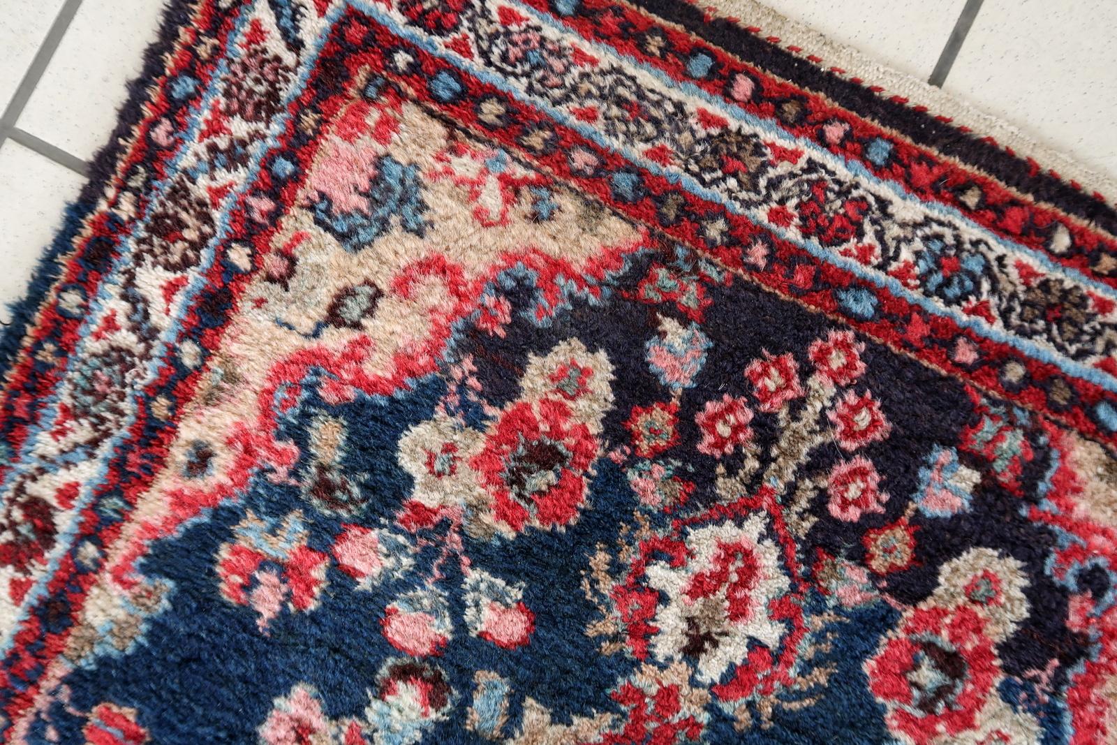 Handgefertigter antiker persischer Hamadan-Teppich 2,3' x 3.4', 1920er Jahre, 1C1088 (Französisch) im Angebot