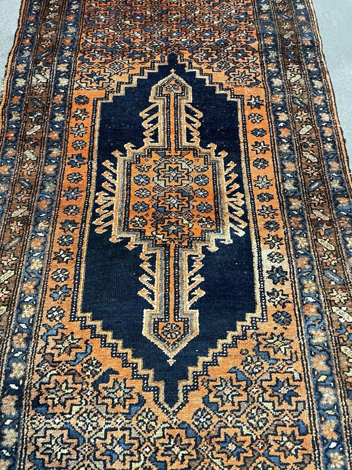 Laine Tapis persan ancien de Hamadan fait à la main 3,2' x 6,6', années 1920 - 1N70 en vente
